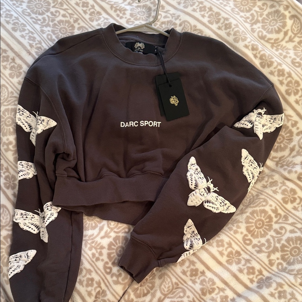 Darc Sport Chocolate Sweatshirt with Ivory Moth Accents
